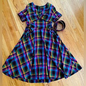 Voodoo Vixen Camilla Plaid Flare Dress - XL